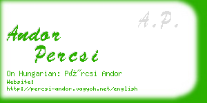 andor percsi business card